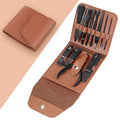 Teamkio 12pcs Manicure Set Pedicure Nail Clippers Set Travel Hygiene Kit Stainless Steel Professional Cutter Care Set Scissor Tweezers Knife Ear Pick Tools Grooming Kits with Leather Case