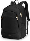 LIGHT FLIGHT Travel Laptop Backpack for 17.3" laptop, Carry on Backpack with USB Charging Hole, Water Resistant College Bookbag, Large Capacity Computer Backpacks for Work, Black