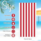 EBOOT 10 Pack Oversized Beach Towel Set Extra Large Pool Towels Microfiber Quick Dry Swim Blanket for Adult Women Men Face Hand Body Bath Travel Pool(Fancy Color,28 x 59 Inch,Cabana Stripe)