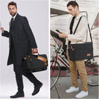 ESTARER Men Messenger Bag 15.6 inch, Computer Work Bag Water-resistant Canvas, Laptop Shoulder Bag Briefcase Satchel, Dark Grey
