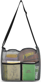 Mildbeer Gym Tote Bag, Mesh Bag Crossbody Satchel 12x6x12 for Gym Beach Ball Games Training Camping Hiking Clothes Storage