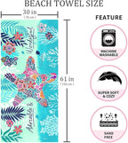 Beach Towel Microfiber Beach Towels Sand Free Quick Dry Lightweight Travel Towels Oversized Large Quick Cute Starfish Design 30×60 inch Beach Towels for Kids Women Men Pool Swim