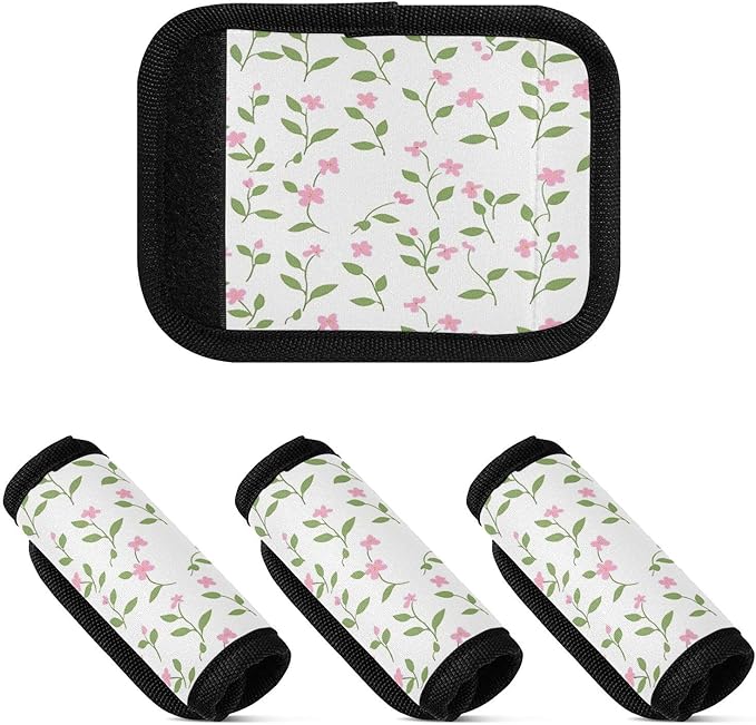 Qilmy Fresh Style Floral Fragments Luggage Handle Wrap 2Pack Luggage Identifiers Tag Comfort Handle Grips Cover for Stroller Suitcase Bag Airplane Travel Accessories1511
