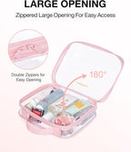 BAGSMART Clear Toiletry Bag, TSA Approved Travel Toiletry Bag Carry On Travel Accessories Bag Airport Airline Quart Size Bags water-resistant Makeup Bag for Women