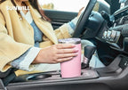 SUNWILL Travel Coffee Tumbler 20 oz, Insulated Mug with Lid, Stainless Steel Cup for Hot and Cold Drinks, Powder Coated Sakura