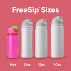 Owala Kids FreeSip Insulated Stainless Steel Water Bottle with Straw, BPA-Free Sports Water Bottle, Great for Travel, 16 oz, All the Berries