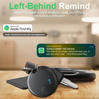 Tracker Tag 4 Packs Bluetooth Tracker, Smart Tag Locator Tracking Device, Keys Finder and Item Locator,Air Tracker Item Finders with Find My(iOS Only) Track Your Keys (Black, 4 Pack)