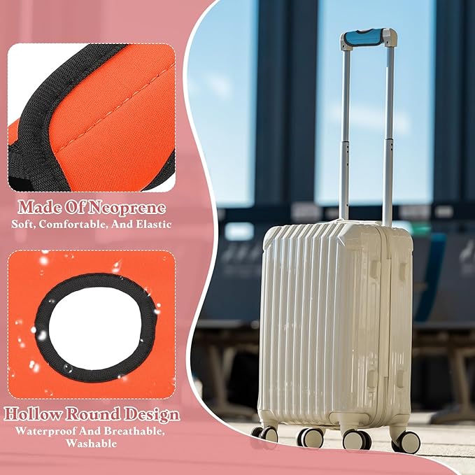 PATIKIL Luggage Handle Wrap for Suitcase, 2 Pcs Bright Color Neoprene Comfort Soft Handle Covers Luggage Identifiers for Bag Suitcase Tags Wraps Travel Accessories, Orange