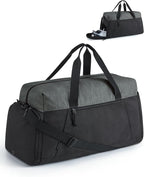 BAGSMART Foldable Travel Duffle Bag, Lightweight 56L Weekender Duffel Bag With Shoe Compartment, Water Resistant Workout Duffle Sports Bag for Travel Yoga, Black