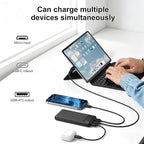 AsperX 2 Pack 10000mAh Portable Charger,USB C Fast Charging Power Bank Input & Output,Travel External Battery Pack Compatible with iPhone Samsung Android Phones,Heated Vest,Black and White