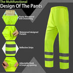 Hi Vis Class 3 Safety Rain Jacket for Men Waterproof, Reflective High Visibility Rain Gear Construction Rain Suit (Yellow 4XL/5XL)
