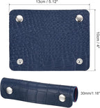 PATIKIL Luggage Handle Wrap, 2 Pack Irregular Pattern PU Handbag Grip Cover Protector Identifier with Clasp for Suitcase Grocery Shopping Bag, Navy Blue
