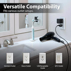 [ETL Listed] 3-Pack 3 Outlet Wall Adapter, Fosmon Black Outlet Splitter Plug Extender, Grounded 3-Prong /2 Prong Cube Tap 3-Way Plug Adapter, Cruise Essentials for Home Travel Office- Black