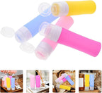 Silicone Travel Bottles 4pcs Refillable Lotion Dispenser Set Squeezable Toiletry Containers for Travel Bathroom Shampoo Conditioner Storage