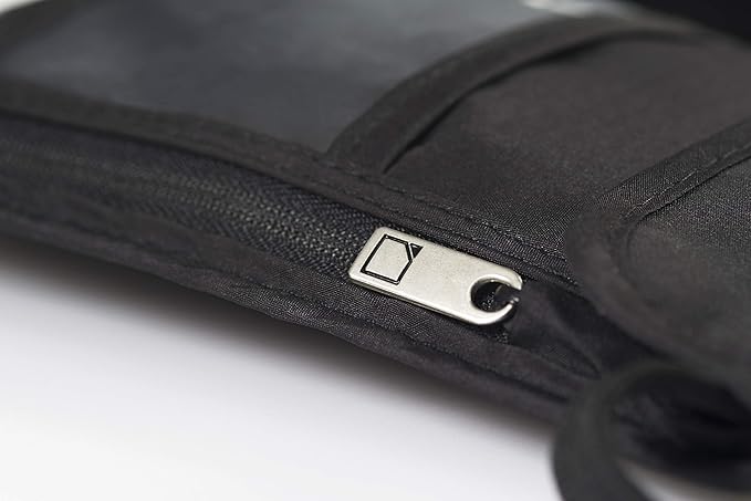 Lewis N. Clark Rfid Blocking Stash Neck Wallet, Travel Neck Pouch + Passport Holder for Women & Men - Black