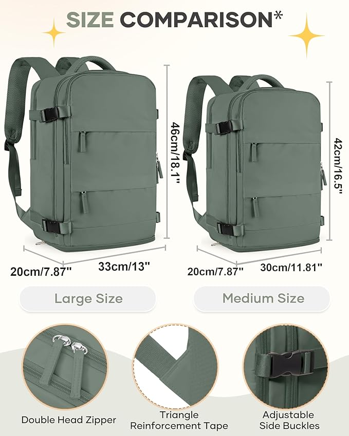 coofay Large Travel Backpack For Women Men Airline Approved Carry On Backpack Flight Approved Waterproof Sports Luggage Backpack Casual Daypack Small Hiking Backpack