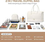 Travel Overnight Bag Weekender Bags - Duffle Bag Women with Shoe Compartment Carry On Overnight Bag with Toiletry Bag Duffel Bags with Wet Pocket for Gym Hospital Bags for Labor and Delivery Beige