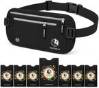 VENTURE 4TH RFID Money Belt for Travel with RFID Blocking Sleeves – Slim Hidden Travel Wallet & Passport Holder for Men & Women, Lightweight Anti-Theft Pouch to Protect Cash, Cards & Documents - Black