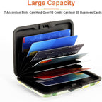 Mayski Credit Card Holder, RFID Blocking, Aluminum Alloy Hard Case, Small Mini Business Metal Wallet for Women Men, Dahlia