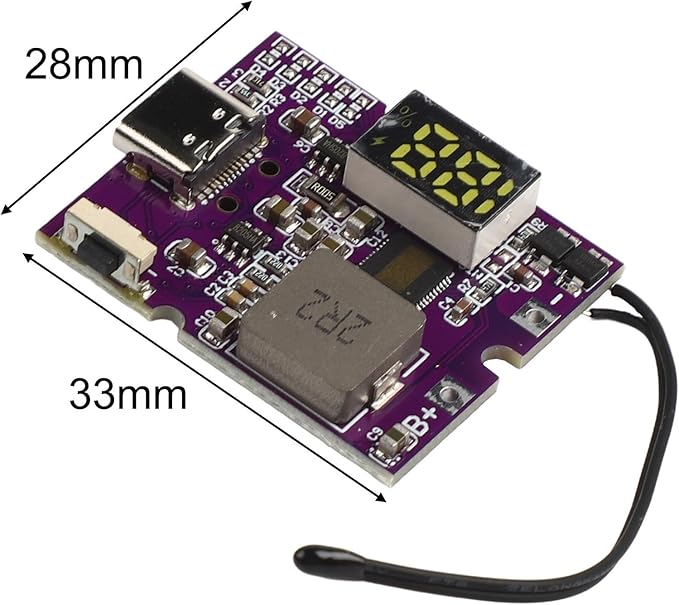 22.5W Fast Charging Power Bank Module with Digital Display, PD3.0 QC4+ Support, 5A Output, for 3.7V 21700 Batteries, High Efficiency up to 96%, for DIY Portable Chargers(A+C Digital display)