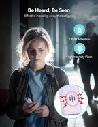 TECKNET Rechargeable Personal Safety Alarm for Women, 130dB Self Defense Keychain Alarm with SOS Strobe Light, Low Battery Notice, Personal Alarm Loud Siren Safety Keychain for Girls Kids Elderly
