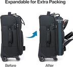 Hanke 20 Inch Softside Expandable Carry On Luggage with Spinner Wheels, Rolling Suitcase Travel Luggage with TSA Approved Luggage,Black