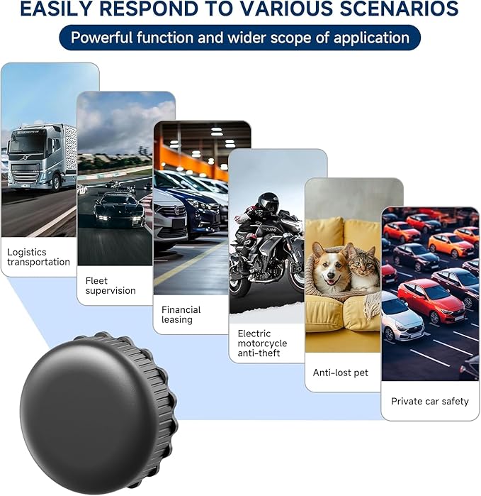 Mini GPS Tracker for Vehicles No Monthly Fee,GPS Car Tracker,Strong Magnetic Car Vehicle Tracking Anti-Lost,Real Time Car GPS Tracker Work with iOS and Android Tracker Device for Vehicles
