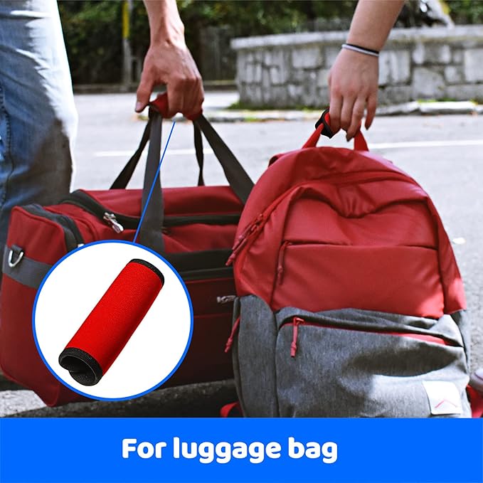 12 Pieces Neoprene Luggage Handle Wrap Grip Luggage Handle Wraps Solid Color Detachable Handle Covers Handle Identifier for Suitcase Travel Bag(6 Mixed Colors)
