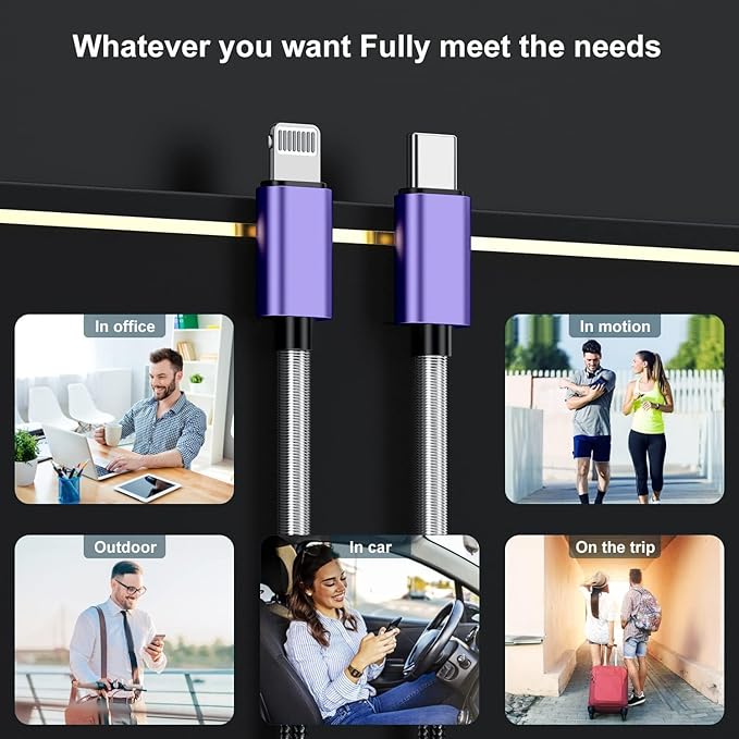 2Pack 10ft iPhone Fast Charger Cable, [Apple MFi Certified] Long USB C to Lightning Cable 10 Foot, High Fast 10 Feet Apple Charging Cord for Apple iPhone 14/14 Pro Max/13 Mini/12/11/XS/XR/8/7Plus,iPad