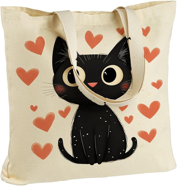 ANNA QUEEN Cat Tote Bag Shoulder Bag Handle Bag for Gym Yoga Picnic Beach Kitchen Reusable