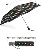 totes Portable Umbrella for Travel – Compact for Car, Backpack and Purse – Windproof, Strong, UV Sun Protection, Water-Repellant, Foldable On-the-Go Umbrella with Auto Open/Close