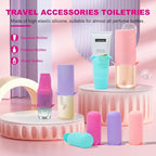 Mrsdry Bottle Covers for Travel, Leak Proofing, Travel Size Container Silicone toiletry sleeves, Leak Locks Travel Accessories for Shampoo Wash Body Bottles and other beauty and personal care(8pcs)
