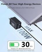 140W USB C Laptop Charger Block, Foldable 3-Port GaN Fast Charger, Type C Charging Block, Fast Charging Adapter for MacBook Pro/Air, iPad, iPhone, Samsung Galaxy (Grey)