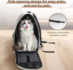 Airline Approved Cat Carrier Backpack - Ventilated Breathable Mesh for Small Dogs & Cats (15lbs), Soft Sided Dog Backpack for Hiking, Camping, Travel & Vet Visits with Padded Straps (Grey)