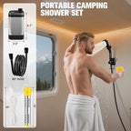 Portable Shower with Heater,6000Mah Battery Powered Portable Shower for Camping with 2000W Auto-Off Heater,Portable Heated Shower for Camping,Digital Power&Temperature Display for Hiking