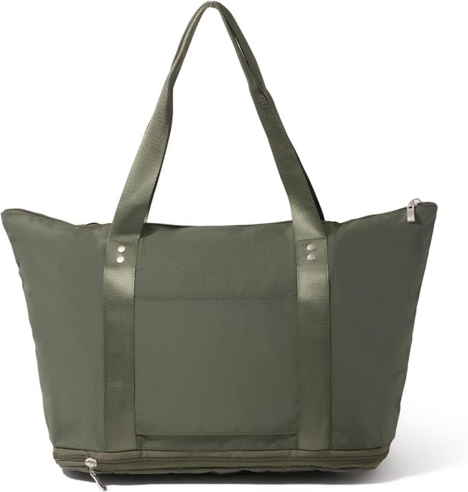 Baggallini Carryall Expandable Lightweight Travel Tote 22" Packable Folding Compact Nylon Washable Weekender w/Luggage Sleeve