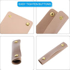 uxcell 4Pcs Handbag Handle Wrap Covers, PU Leather Luggage Grip Protector for Suitcases, Shopping Bag (13x10cm, Apricot)