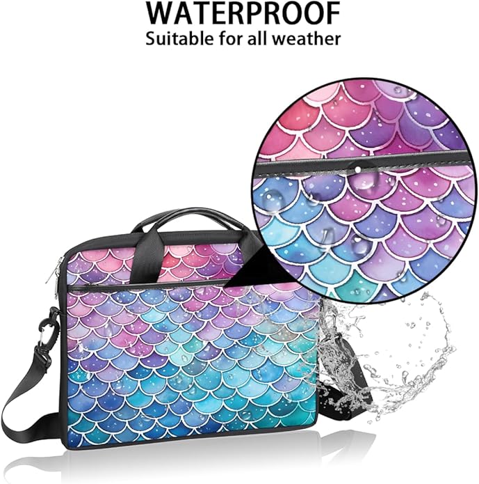 Laptop Shoulder Bag for Women Men, Waterproof Computer Case Messenger Bag Briefcase for Business Office Travel