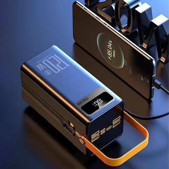 High-Capacity Solar Battery Banks, 120W External Power Packs, 50000mAh Survival Gear, Built-in Cable Chargers, Multi-Output Portable Stations