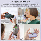 LUCKYDUO Mini Portable Charger for iPhone,5000mAh Ultra Compact Small Power Bank Built-in Phone Holder and LED Light,LCD Display Battery Pack for Travel,Compatible with 14/13/12/11/XR/SE/8/7 Pro Max