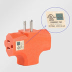 3 Outlet Adapter 3 Way Outlet Splitter - 3 T-Shaped Adapter Outdoor Power Splitter Grounded Wall Tap Adapter Heavy Duty (3, Orange), Lighting Apparatus