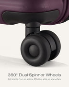 Coolife Hardside Luggage Upgrade Durable PC Lightweight Travel Suitcases with Dual Spinner Wheels & TSA Lock (Dark Purple, Checked-Medium 24-Inch)