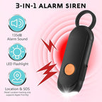 Personal Safety Alarm for Women – 135dB Loud Siren & Strobe Light, Anti-Loss Locking Pin, Rechargeable USB-C, Keychain Design, Works with Apple Find My, for Women/Kids/Seniors – Black