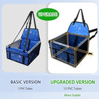 Dog Car Seat Foldable Dog Car Booster Seat Waterproof Breathable Oxford Travel Bag for Small to Medium Dogs, Puppies, and Pets-Pattern Blue-Upgrade