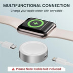 RUXELY Magnetic Charger Adapter 5W for Apple Watch 11,Portable Wireless Fast iWatch Charger with USB C & iPhone Power Port,Short Apple Watch Charging Cable for iWatch Series 10 9 8,Ultra,SE,42/46/44mm