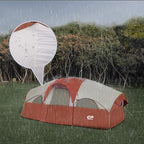 CAMPROS CP Tent 8 Person Camping Tents, Weather Resistant Family Tent, 5 Large Mesh Windows, Double Layer, Divided Curtain for Separated Room, Portable with Carry Bag