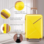 4 Piece Luggage Set, Hardside Expandable Lightweight Suitcase with 360° Mute Spinner Wheels Luggage Sets, TSA Lock, 14/20/24/28 Inch Travel Luggage for Men, Women and Girls (Yellow)