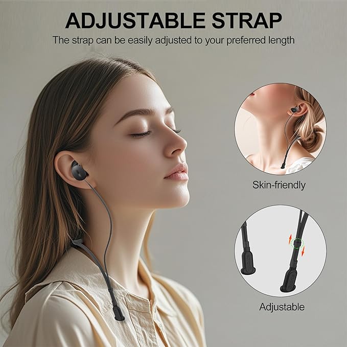 Compatible for Bose QuietComfort Earbuds (2024) Strap, Skin-Friendly Silicone Sports Neckband Wire Cord, Wireless Headphone Anti-Lost Strap, Black