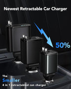 84W Upgraded Retractable Car Charger Adapter for iPhone 17,4 in 1 Fast Charging Car Phone Charger,USB C Car Truck Accessories,Road Trip Essentials Gift for Men for iPhone 17/16/15,Galaxy S26,Pixel 10