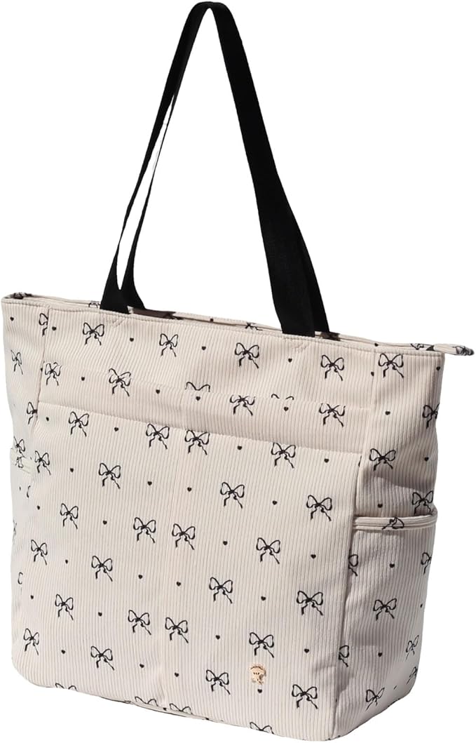 ESVAN Original Floral Tote Bag Large Shoulder Bag with Multi Pockets for Gym Travel Beach Daily Bags